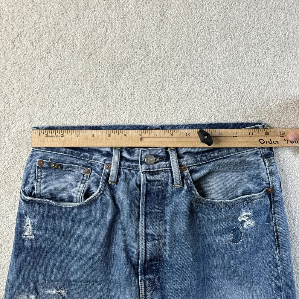 Polo Ralph Lauren‎ Jeans Vintage Classic Fit Distressed Men's 34x30 Button Fly